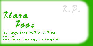 klara poos business card